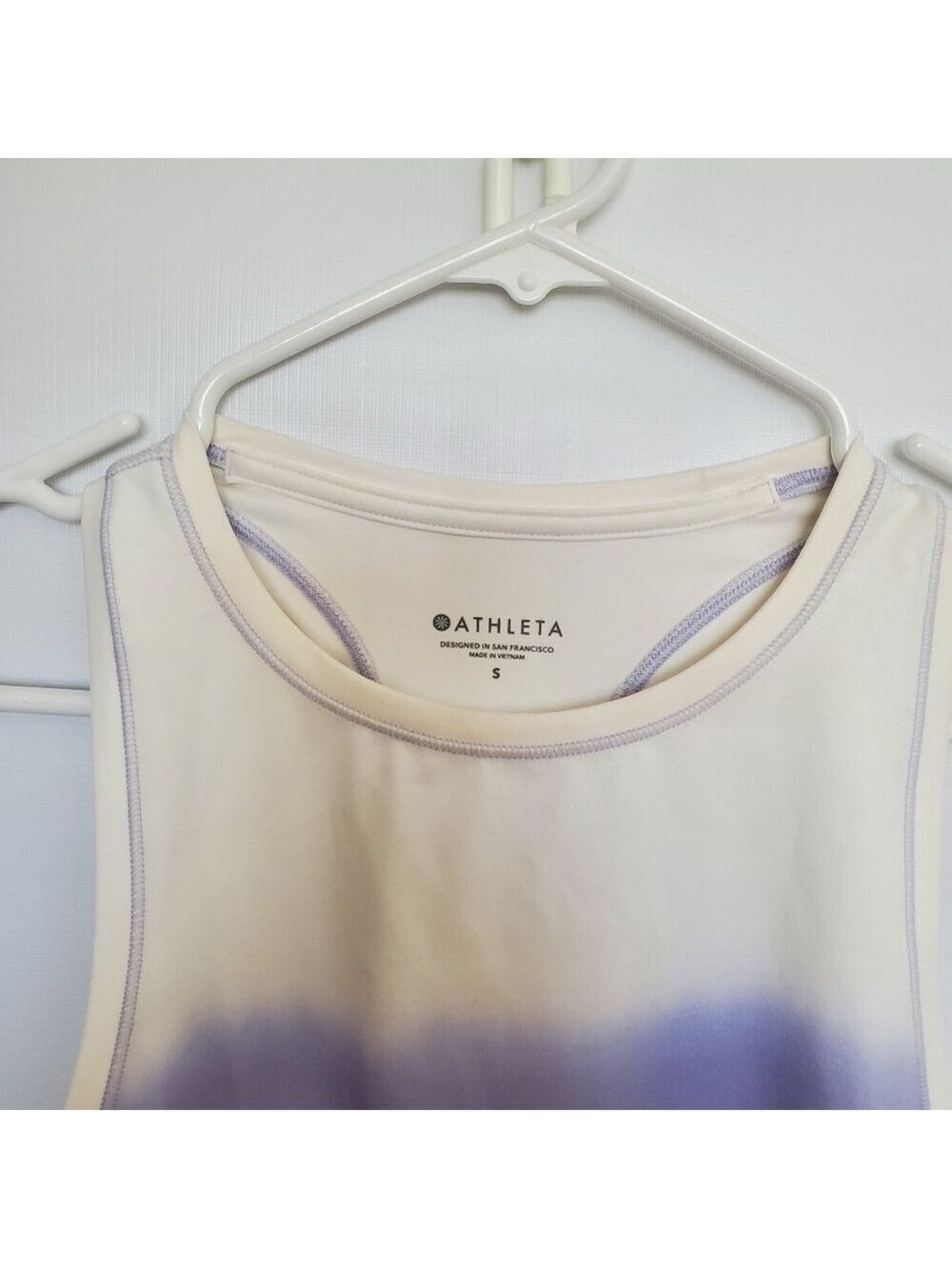 ATHLETA SHANTI PRINT OMBRE CROP TANK RACERBACK WHITE ORANGE PURPLE WOMENS ( S ) - Picture 5 of 10